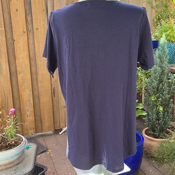 Decorative navy blue T-shirt - Picture 4 of 6